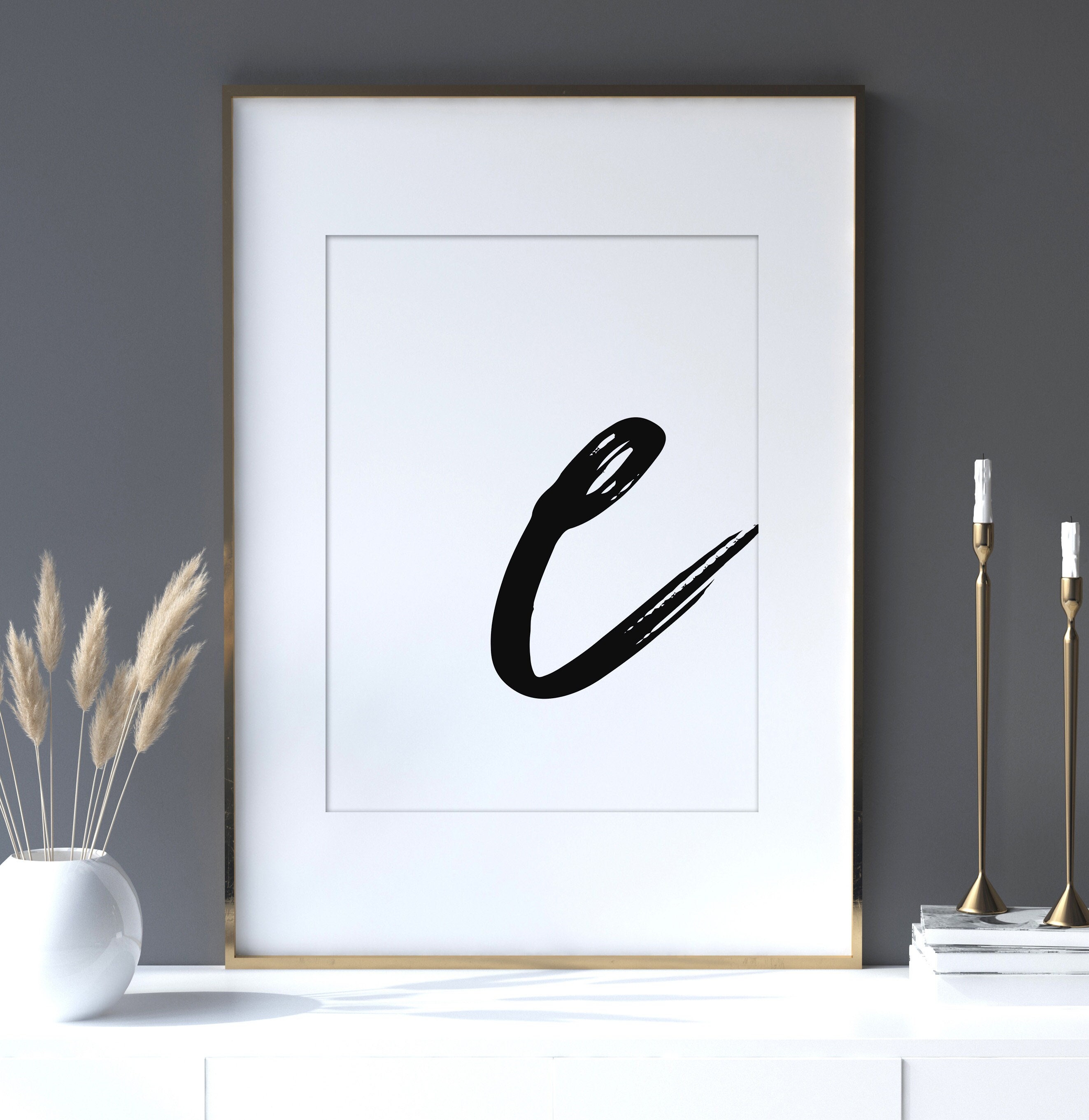 Printable Letter E Digital Download E Initial Wall Poster Nursery Wall Art Letter E Print Print ...