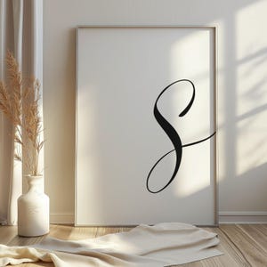 Printable Letter S |  Letter Art Print | S Initial Digital Wall Poster | Monogram Nursery Wall Art | Letter C Print | S Typography Decor