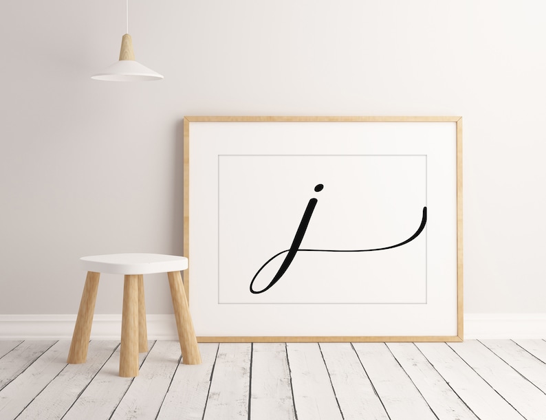 Printable Letter J Letter Art Print Initial Digital Wall Etsy