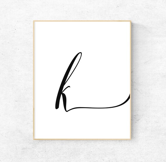 printable letter k letter art print k initial digital wall etsy