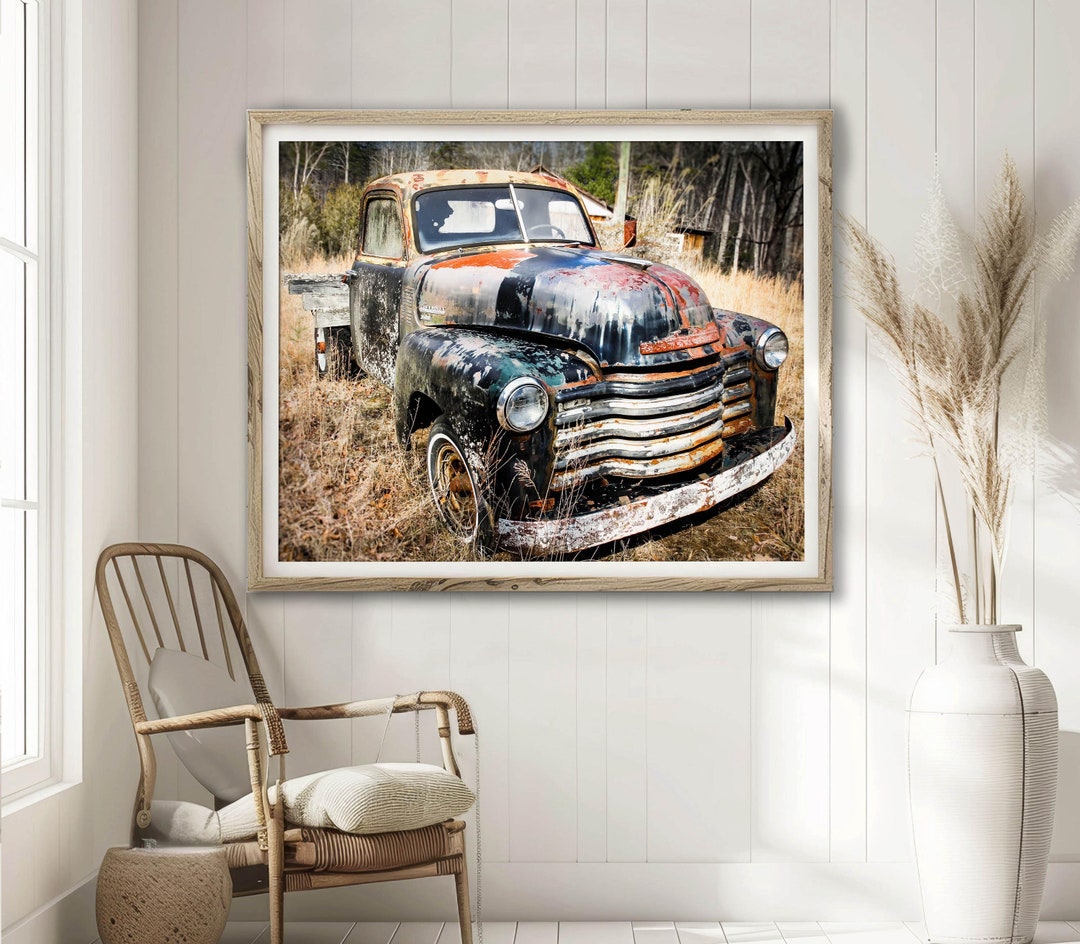 Vintage Truck Print Boys Room Printable Rusty Truck Art Truck Nursery