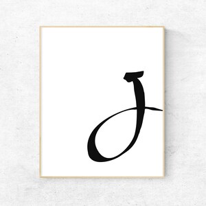 Letter J on white background.