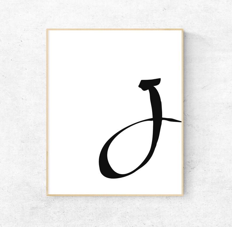 Letter J on white background.