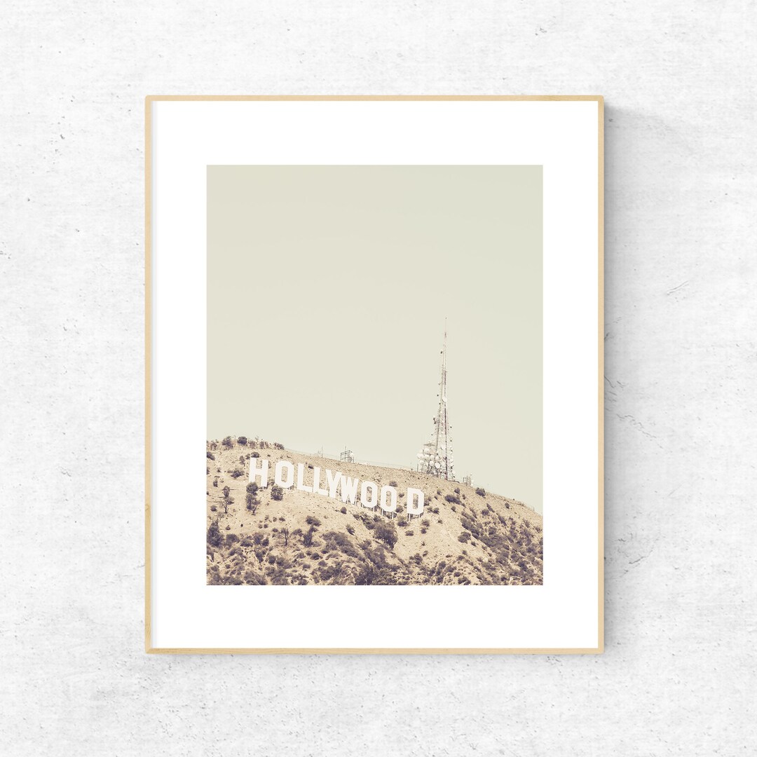 Hollywood Sign Print Printable Hollywood Poster Travel - Etsy