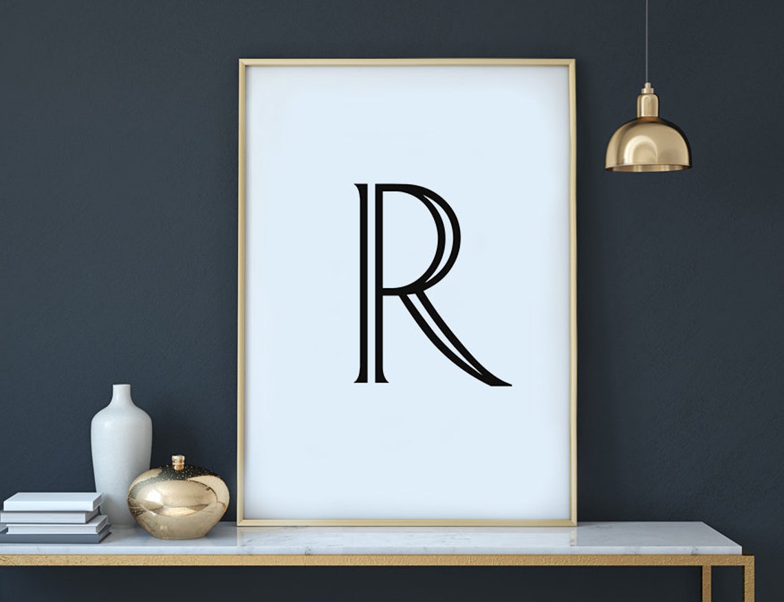 Printable Letter R Letter Art Print R Initial Digital Wall | Etsy