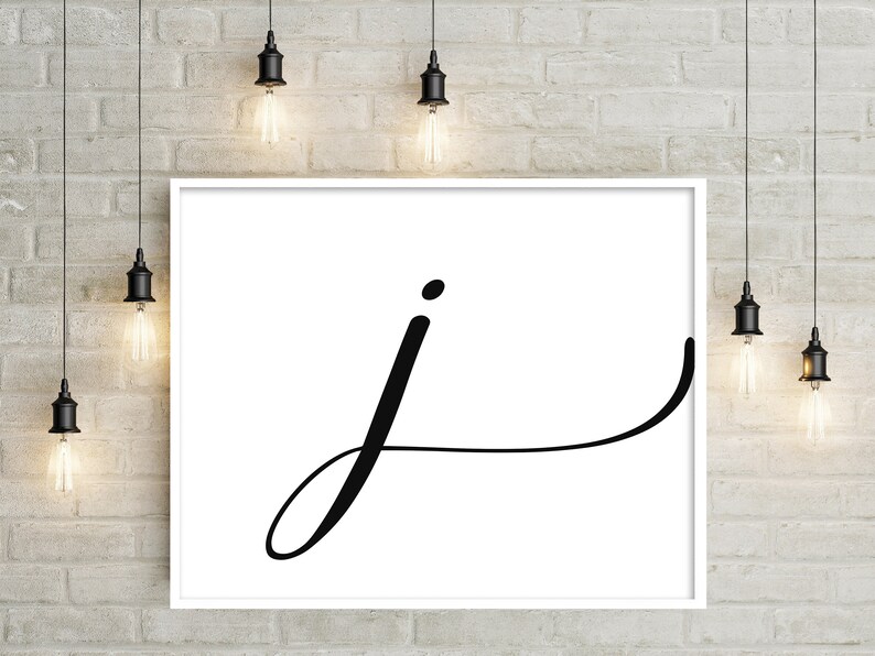 Printable Letter J Letter Art Print Initial Digital Wall Etsy
