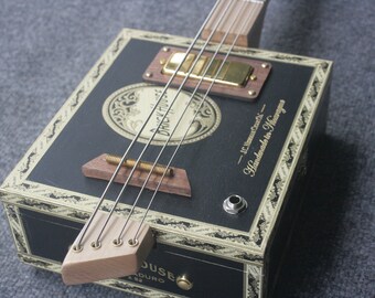 Brick House Electric Bass Cigar Box Guitar by D-Art Homemade Guitar Co.