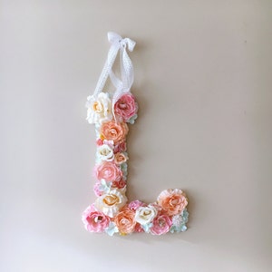 Letras florales, letras enormes para bebé, letras para habitación infantil, monograma floral, decoración de pared personalizada para habitación infantil, baby shower, arte mural