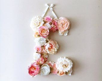 Party backdrop photo prop Party decor Floral letters pink Nursery wall letters Baby shower gift for mom to be baby initials personalized