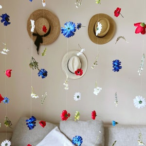 Ghirlanda di fiori appesi, tende floreali, installazione di fiori artificiali, sfondo per decorazioni floreali da matrimonio, sfondo di fiori appesi, decorazione per location