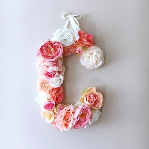 Flower Letters, Floral Letters, Nursery decor / Personalized nursery, Baby girl nursery decor, baby shower gift, Photography Prop, Wall art image 1