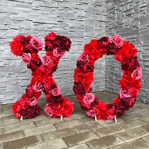 Letras Love XO independientes para exhibir Letras de flores enormes para decoración de propuestas al aire libre Decoraciones independientes para el día de San Valentín Sé mi amor de San Valentín