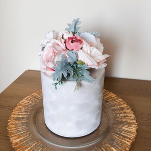 Artificial Flower Cake Topper: Pink Floral Arrangement