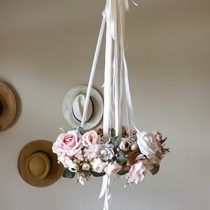 Silk Flower Chandelier: Dining Room Spring Home Decor (18 in/45 cm)