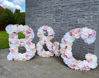 Floral Wedding Letter: Freestanding Flower Decor, Bridal Shower Art
