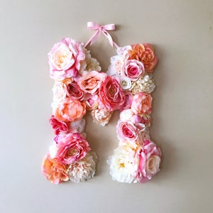 Flower Letters, Floral Letters, Nursery decor / Personalized nursery, Baby girl nursery decor, baby shower gift, Photography Prop, Wall art image 4