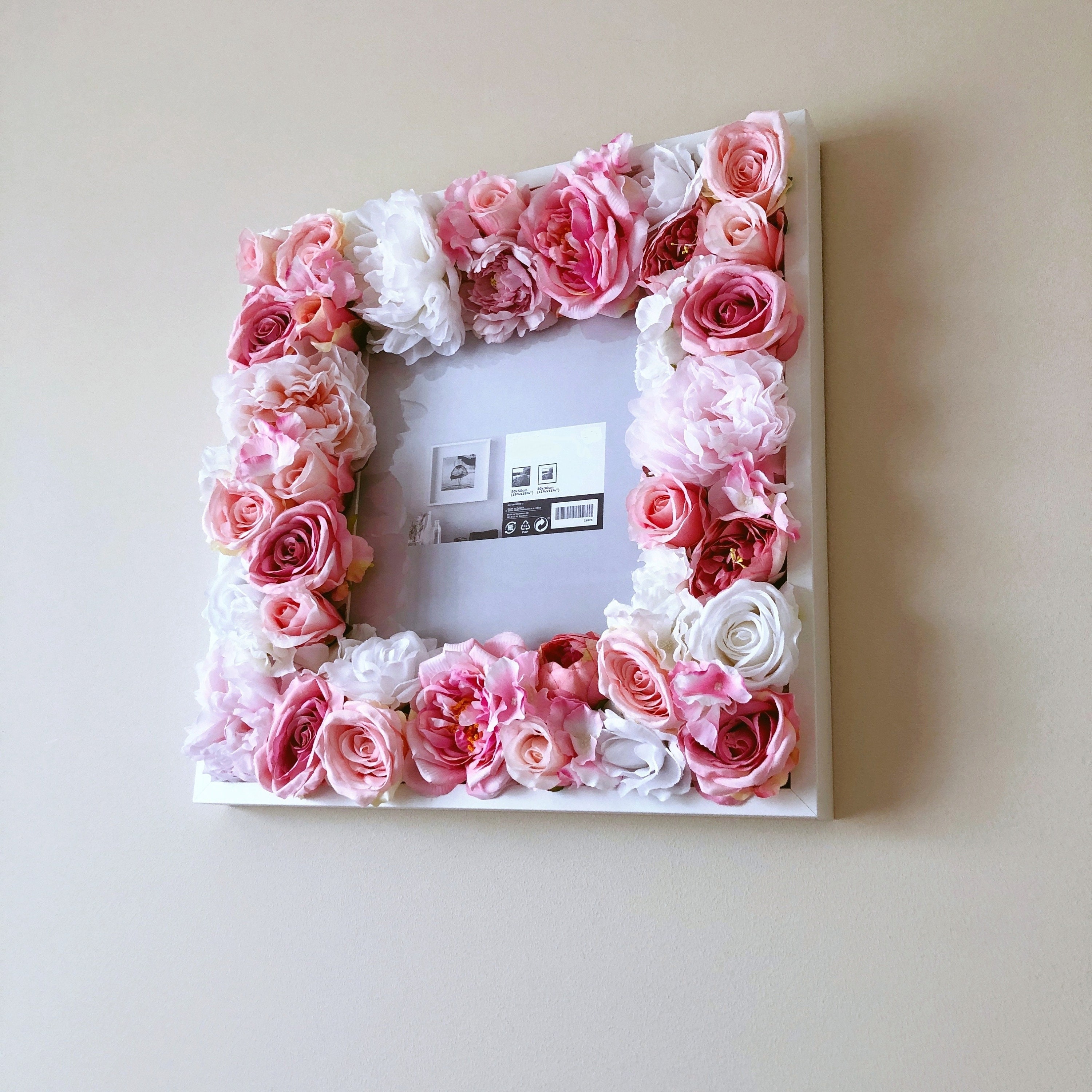 Floral picture frame 52x52 cm Flower photo frame Baby Etsy
