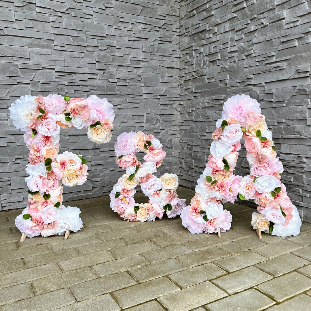 Floral Letter Decor: Freestanding Flower Letters, Wedding Decor - Etsy
