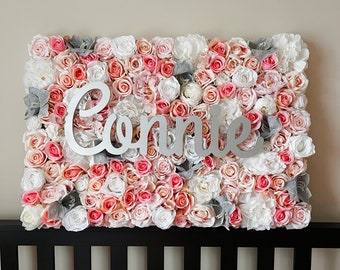 Baby shower decorations, Nursery Wall Art, Girl nursery, Baby Name Sign, Floral Wall, Flower letter, Flower Frame, Blush nursery, Baptism