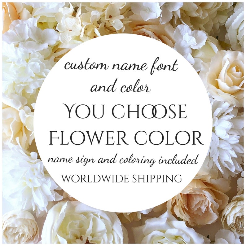 Flower Wall Panel Nursery Wall Art Girl Nursery Baby Name Etsy