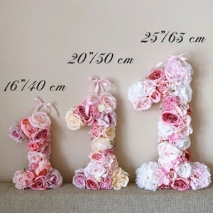 First birthday, 1st birthday photo prop, Flower Letters, Flower numbers, Baby shower, Photography Prop, Floral numbers, Floral letters image 10