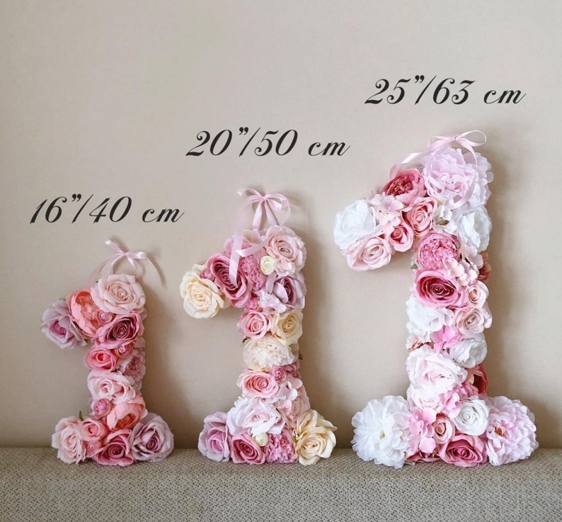 First birthday, 1st birthday photo prop, Flower Letters, Flower numbers, Baby shower, Photography Prop, Floral numbers, Floral letters image 10