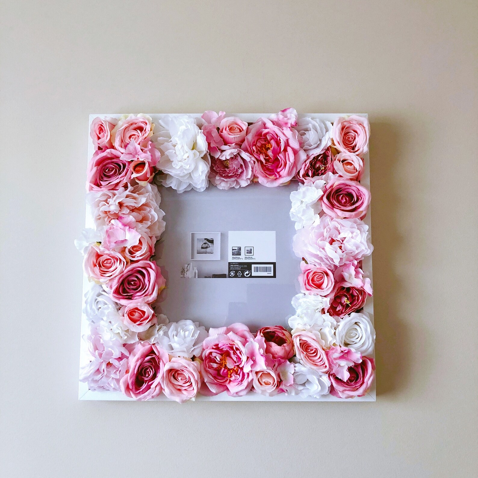 Floral picture frame 52x52 cm Flower photo frame Baby Etsy
