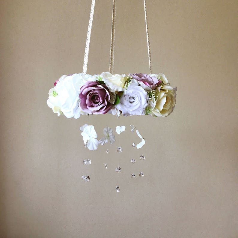 Baby mobile Floral mobile Genuine Swarovski crystal mobile / Etsy