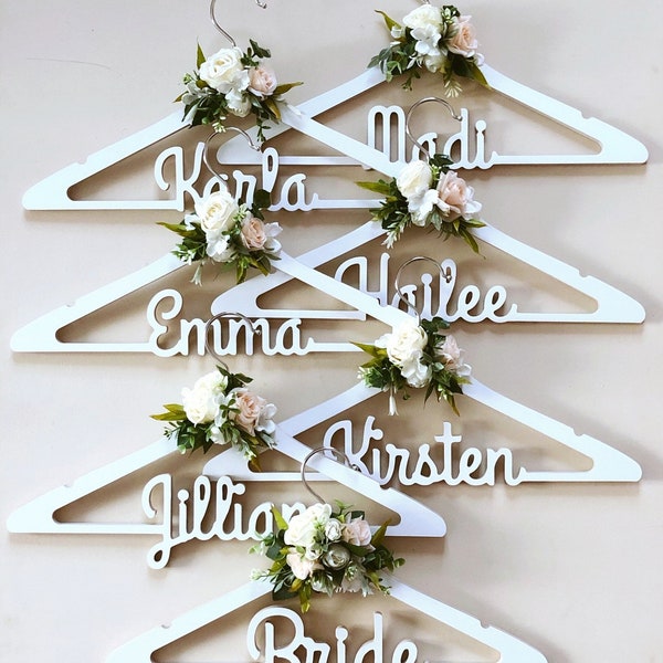 Custom Wedding Dress Hanger, Bridal Dress Hanger, Unique Bridesmaid Gift, Clothes hanger, Gift for a Bride to be, Custom Wedding hanger