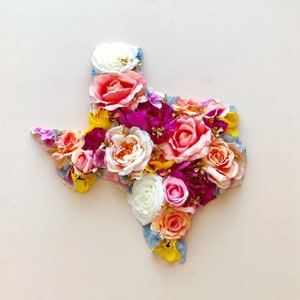 Fun home decor State Art, Gift for her, Floral States, Country, Floral Birthday gift for her, Office decor, Wedding gift, Anniversary gift image 1