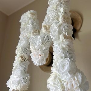 Blumen Buchstabe: Freistehende weiße Blume Dekor, Hochzeit Brautdusche Kunst