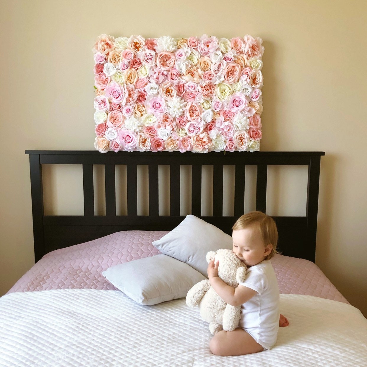Blush Nursery decor Flower wall panel Nursery Wall Art Baby Etsy