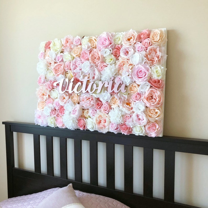 Girls Bedroom Decor Flower Wall Panel Nursery Wall Art Girl - Etsy