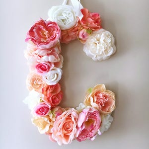 Flower Letters, Floral Letters, Nursery decor / Personalized nursery, Baby girl nursery decor, baby shower gift, Photography Prop, Wall art image 6