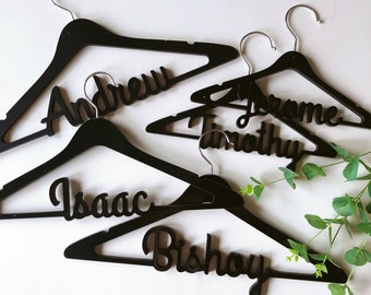 Personalized Black Groom hanger Wedding Hanger Groom Gift wooden hanger custom name mrs hanger