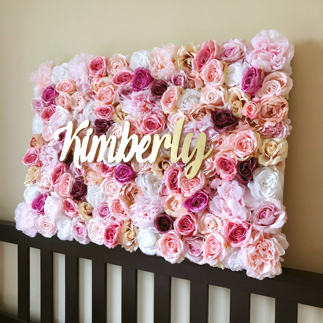 Gift for New Mom, Flower Wall Nursery, Nursery Wall Art, Girl Nursery, Flower Letter, Flower