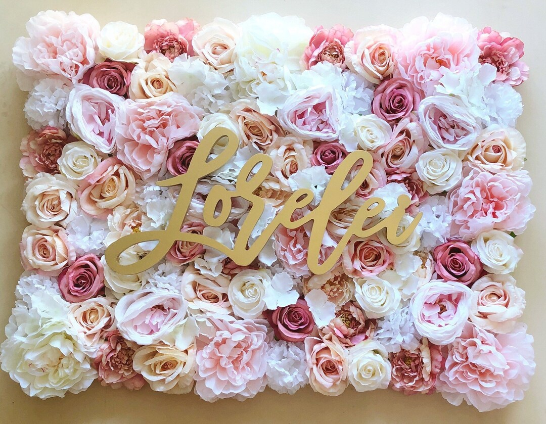 Nursery Wall Flower Panel Girl Nursery Baby Name Sign Etsy