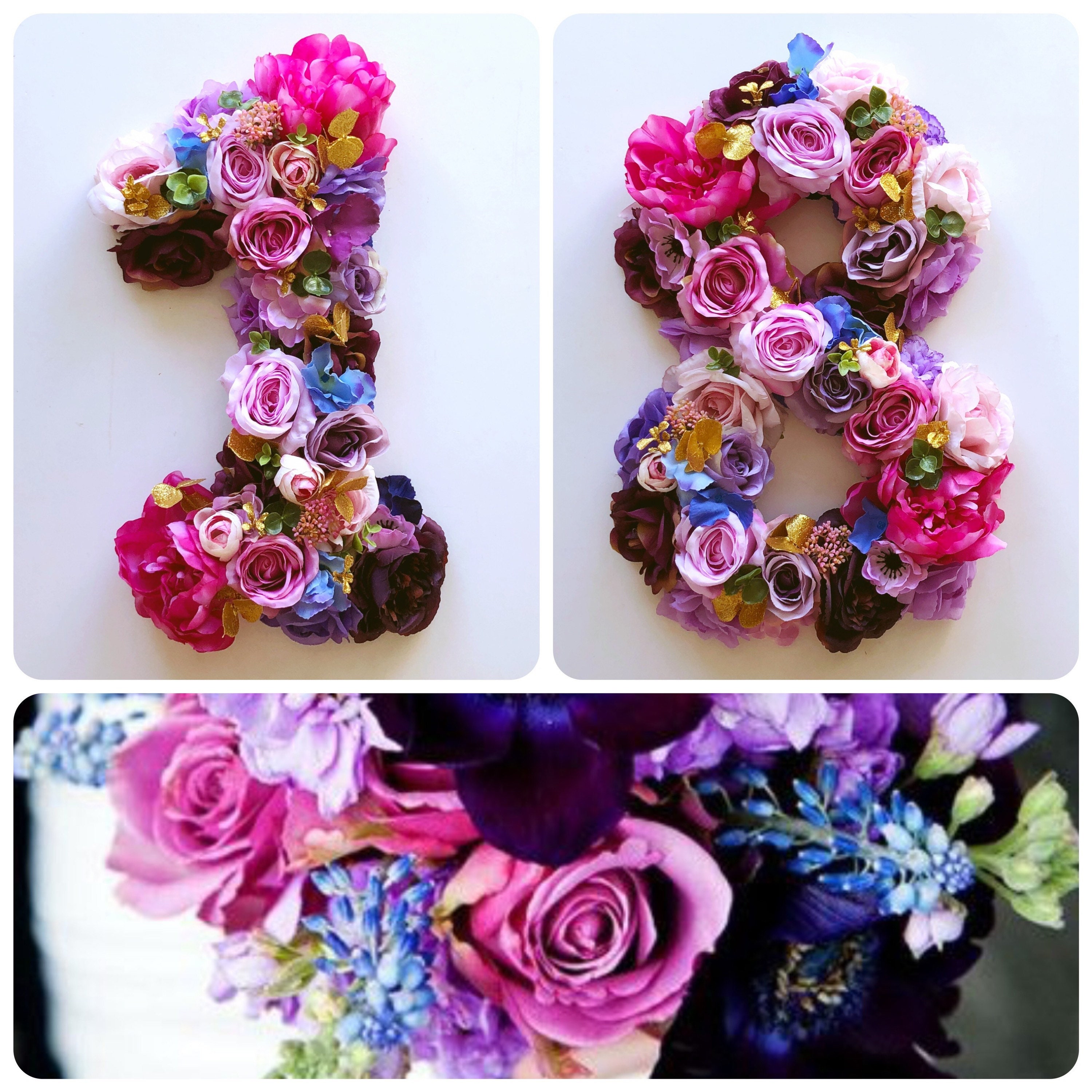 Flower Numbers Large Floral Letter wedding Wedding decor Etsy