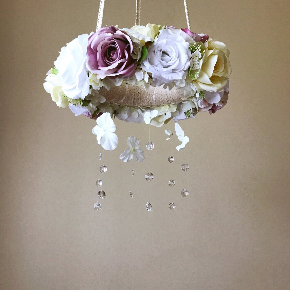Baby mobile Floral mobile Genuine Swarovski crystal mobile / Etsy