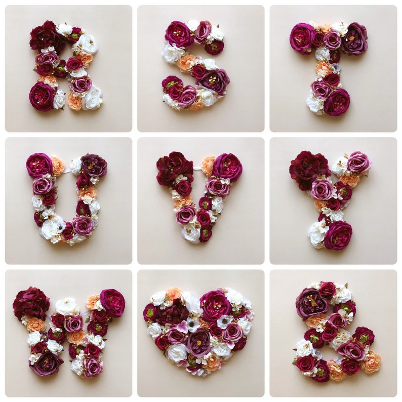 Flower Letters Large Floral Letter wedding Wedding decor Etsy