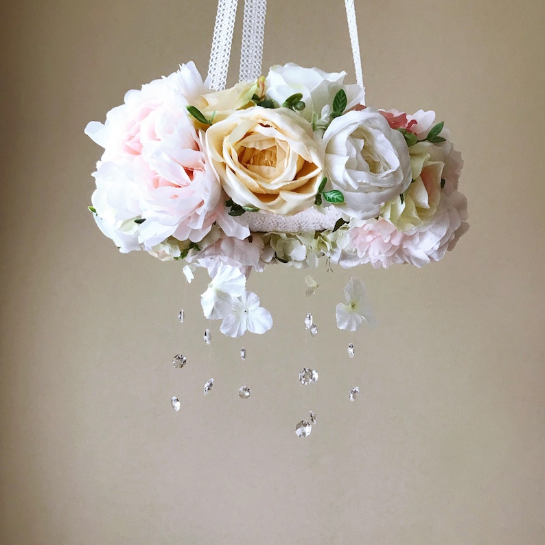 Baby girl mobile Flower mobile Flower mobile nursery Etsy