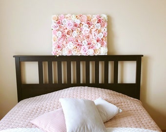 Baby Girl Nursery decor, Nursery Wall Art, Girl nursery, Baby Girl, Floral Wall, Flower letter, Flower Frame, Rose gold