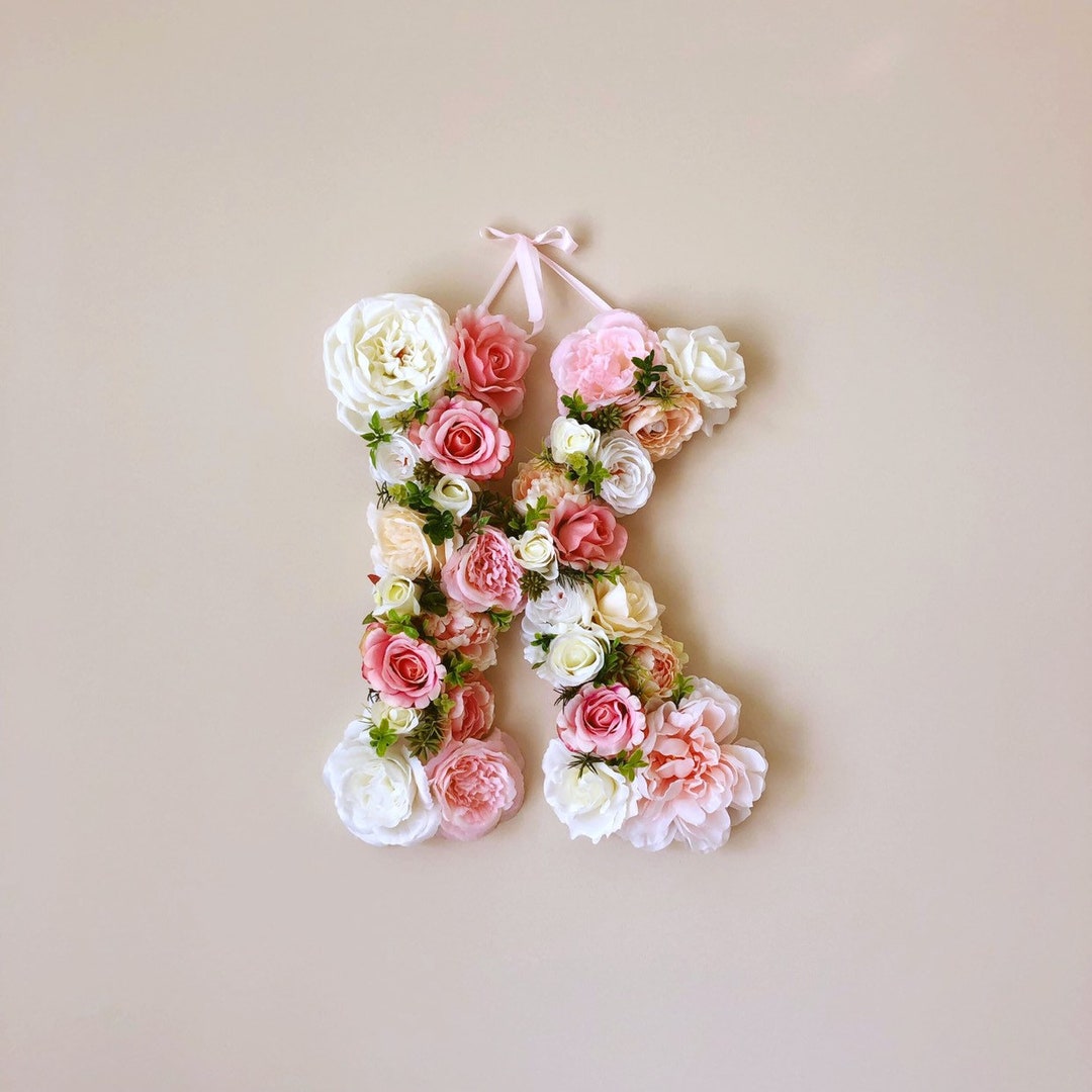Floral Gift for Her Flower Letters Large Floral Letter Etsy