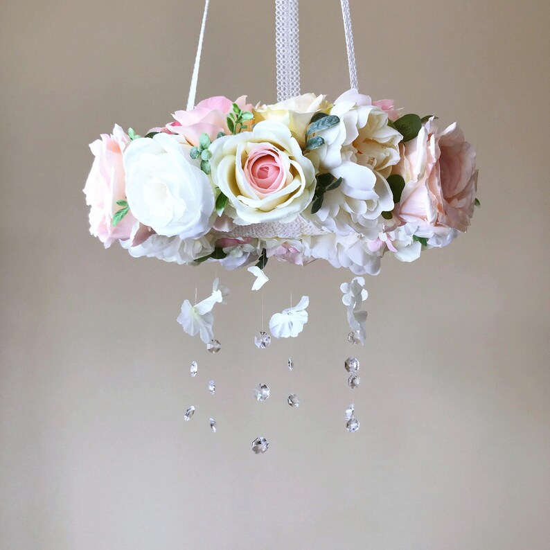 Baby mobile Floral mobile Genuine Swarovski crystal mobile / Etsy