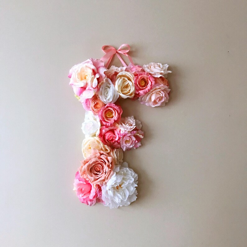 Flower Letters, Floral Letters, Nursery decor / Personalized nursery, Baby girl nursery decor, baby shower gift, Photography Prop, Wall art image 3