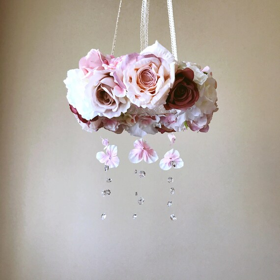 Baby mobile Flower mobile with genuine Swarovski crystals / Etsy