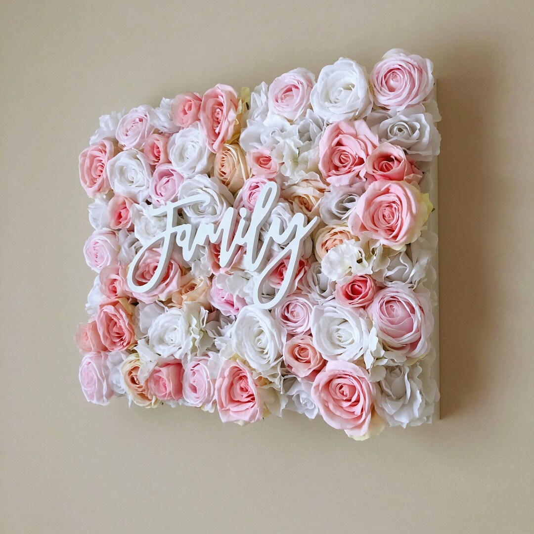 Nursery Wall Flower Panel, Girl Nursery, Baby Name Sign, Floral Wall