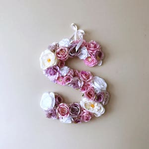 20'' 25''  60 cm Flower Letters, Woodland nursery decor, Floral decor, Personalized wall art, Baby shower gift, Artificial silk flowers