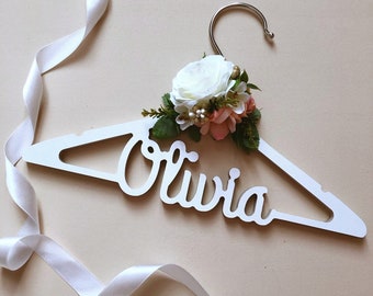 Personalized Wedding Dress Hanger, Bridal Dress Hanger, Bridesmaid Gift, Clothes hanger, Bride gift, Custom Wedding hanger