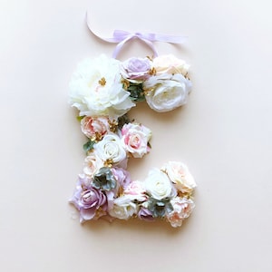 Letra de flor, 40,6 cm, 50,8 cm o 63,5 cm, estilo bohemio, floral, para baby shower, boda, decoración de pared para habitación infantil, estilo bohemio.